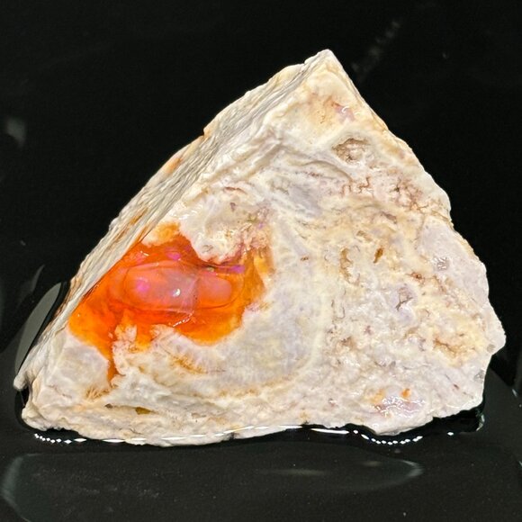 Albino White Based Orange Mexican Fire Opal Collectors Stone